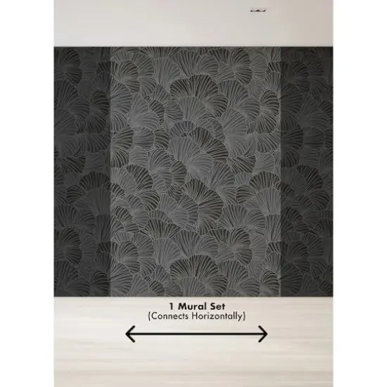 Katie Hunt Charcoal Gray Petals Wall Mural {4}