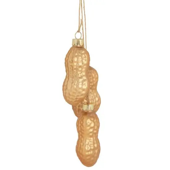 Gold & Bronze Glass Peanut Cluster Christmas Ornament {3}