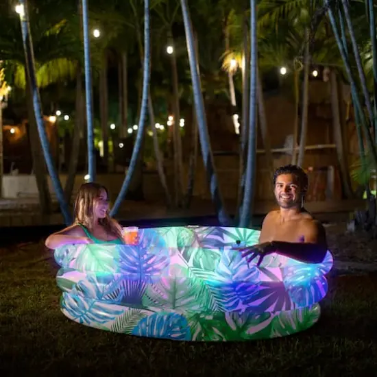 PoolCandy 60" Illuminated Tropical Palms Sunning Pool with Bluetooth {4}