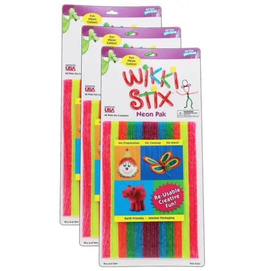 Wikki Stix&reg; Neon Pak 8" Reusable Craft Pack, 3ct. {1}