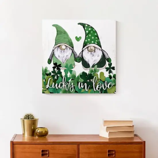 Lucky Love Gnomes 16" x 16" Canvas Wall Art {5}