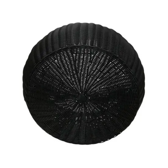 Household Essentials 9" Woven Storage Ottoman Black {7}