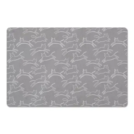 Leaping Cat Pattern I 27" x 18" Floor Mat {1}