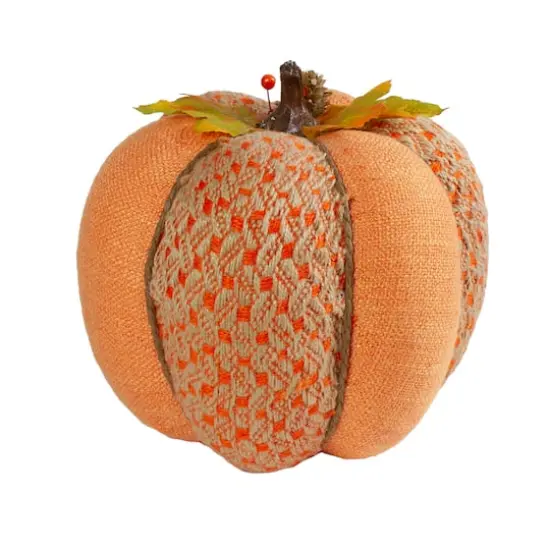 8.5" Orange Pumpkin Tabletop D&eacute;cor {1}