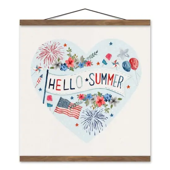 Hello Summer Icons Teak Hanging Canvas {1}