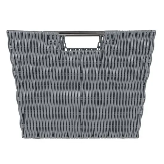 Simplify Large Charcoal Rattan Storage Tote Basket {3}