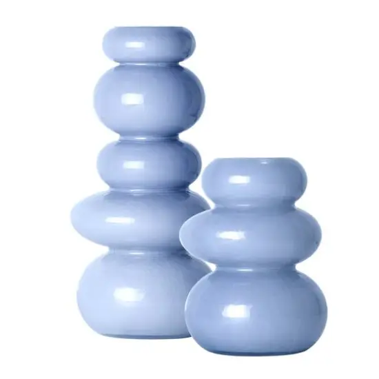 American Art Decor Foggy Blue Cairns Glass Vase Set {7}