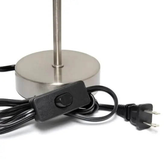 Creekwood Home Nauru 10.5" Sand Nickel Petite Metal Stick Table Lamp Espresso Brown {9}