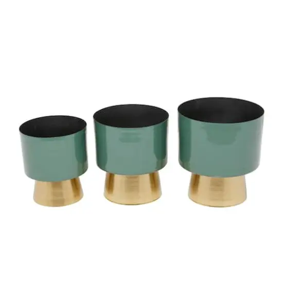 Green Modern Planter, Set of 3" 11", 10", 9" {7}