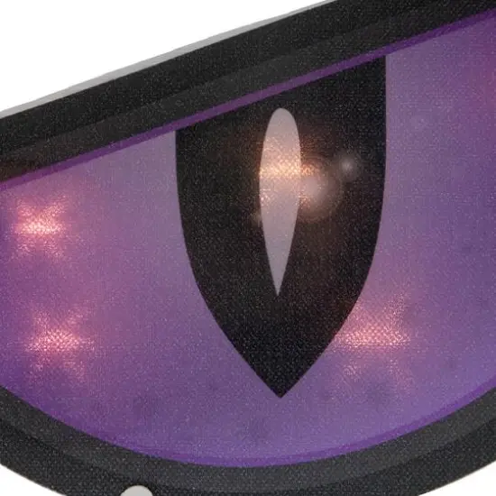 42" Lighted Purple & Black Eyes Halloween Window Silhouette Decoration {5}