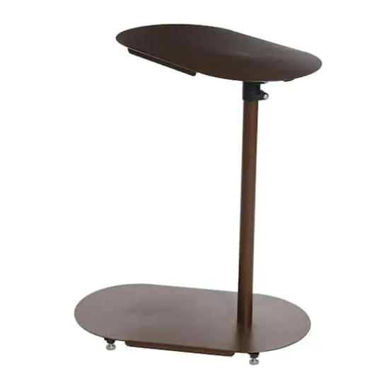 Hello Honey&reg; Modern Adjustable C-Shaped End Table Vintage Brown {4}