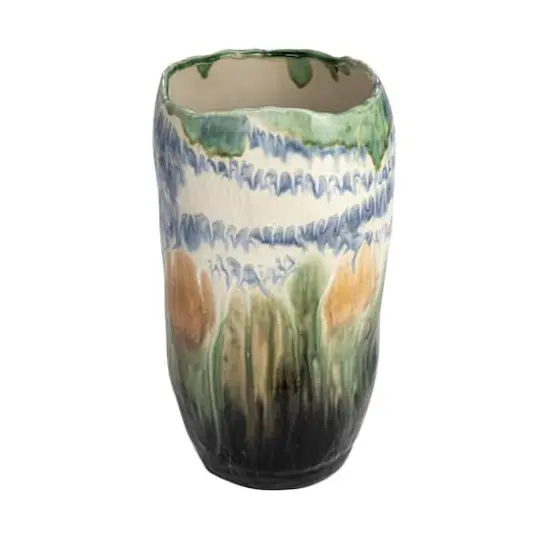 Hello Honey&reg; 14.5" Multicolor Stoneware Vase with Reactive Glaze {1}
