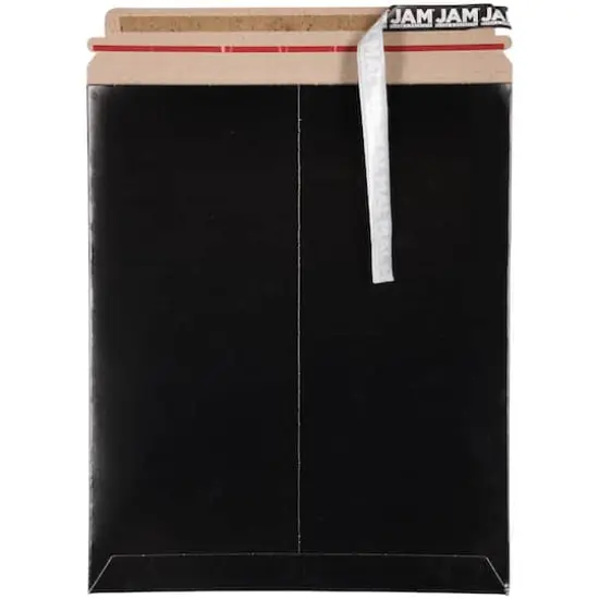 JAM Paper 11" x 13.5" Flat Photo Mailer Peel & Seal Closure Envelopes, 6ct. Black {4}