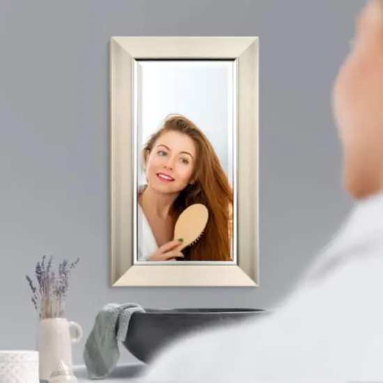 Head West 29" Brushed Nickel Framed Vanity Mirror {3}