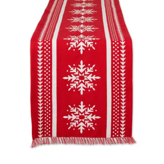DII&reg; 72" Nordic Snowflake Stripe Jacquard Table Runner {5}