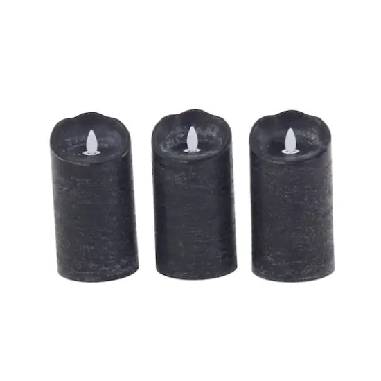 Black Traditional Wax Flameless Candle, 3ct. {4}