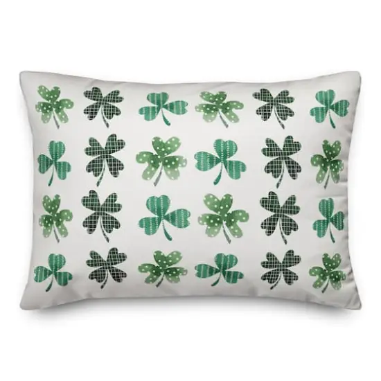 Shamrock Pattern Watercolor Pillow 14" x 20" Throw Pillow {1}