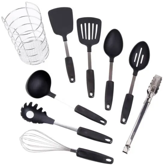 Gibson Chef's Better Basics Utensil Set In Round Shape Wire Caddy, 9ct. {4}