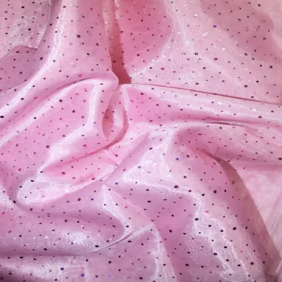 Feldman Light Pink Ducco Dots Organza {5}