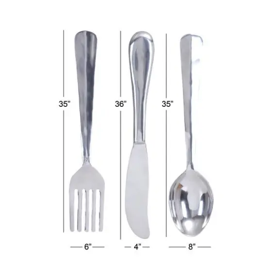 Silver Aluminum Utensil Wall D&eacute;cor Set {6}