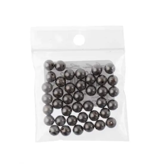Preciosa Maxima 6mm Glass Nacre Pearls, 40ct. Dark Grey {3}