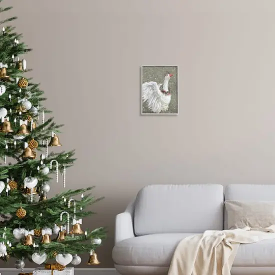 Stupell Industries Winter Goose Seasonal Botanicals Framed Giclee Art Gray {3}
