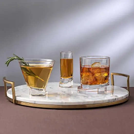 JoyJolt® 1.69oz. Aqua Vitae Octagon Off Base Shot Glasses, 4ct. {6}