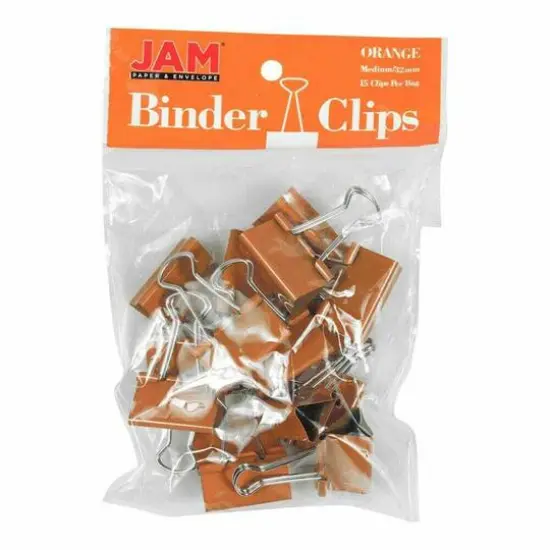 JAM Paper 1.25" Colorful Binder Clips, 30ct. Orange {1}