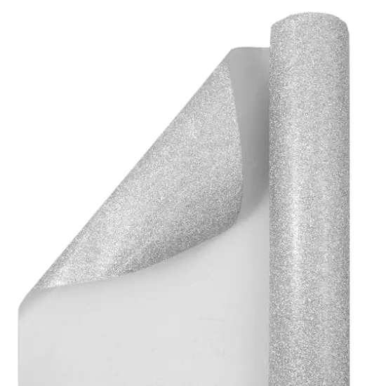 JAM Paper Glitter Gift Wrap Silver {5}