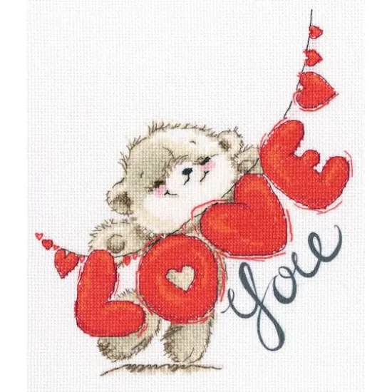 RTO I love you Cross Stitch kits with printed background {1}