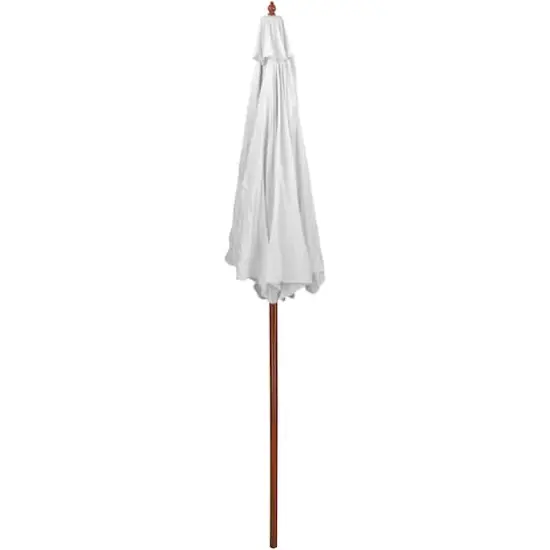 8.5ft. Outdoor Patio Market Umbrella with Wooden Pole Off White {4}