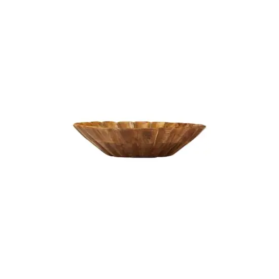 Hello Honey® 8" Natural Boho Carved Wood Bowl with Scalloped Edge {1}