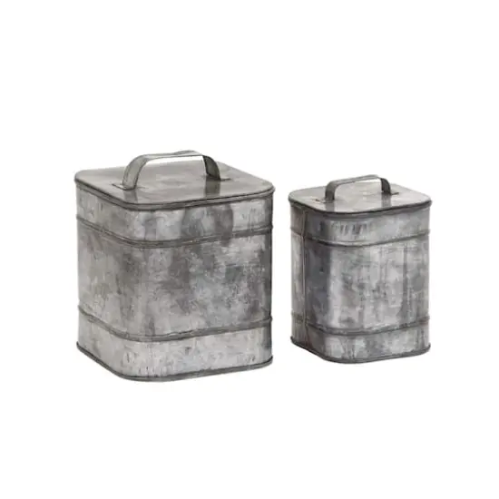 Silver Metal Farmhouse Box Set, 7" & 8" {3}