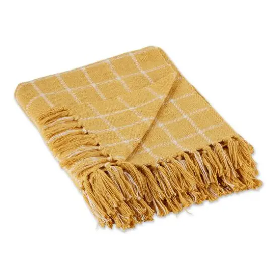 DII&reg; Checked Plaid Throw Honey Gold {1}