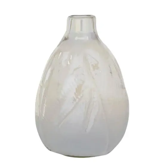 16" White Contemporary Glass Vase {1}