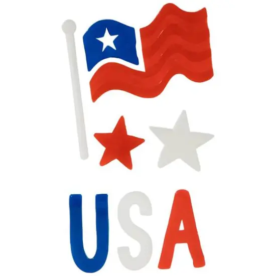 Double Sided Patriotic Celebration Gel Window Cling Set {6}