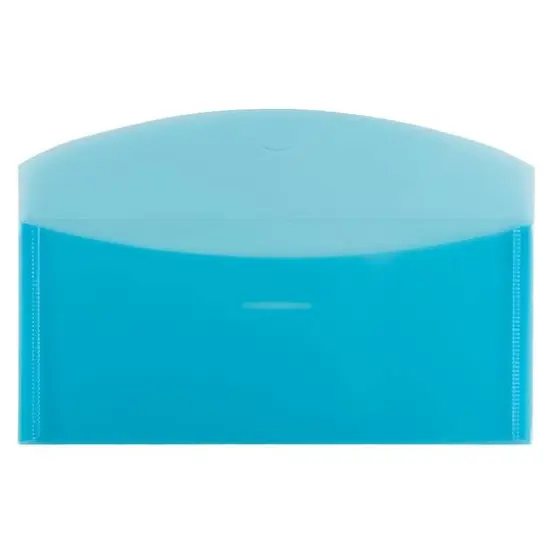 JAM Paper Blue Plastic Tuck Flap Closure 4.25" x 9.75" Envelopes, 12ct. {3}