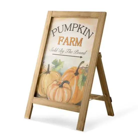 24" GlitzHome&reg; Pumpkin Farm Wooden Porch Sign {5}