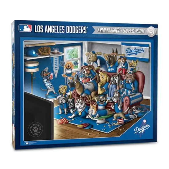 MLB Purebred Fans A Real Nailbiter 500 Piece Puzzle Los Angeles Dodgers {1}