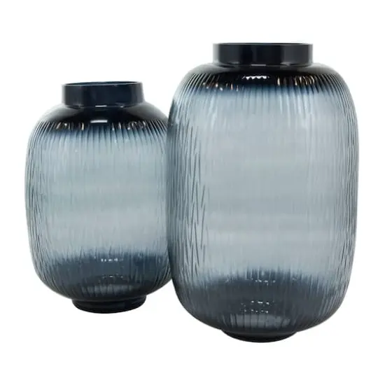 Black & Gray Ombre Glass Vase Set {3}