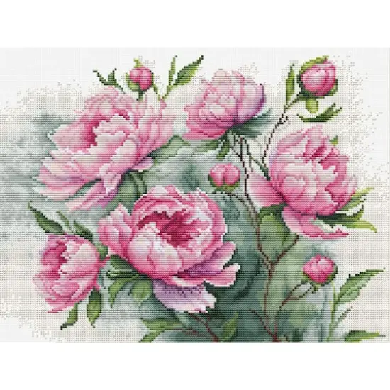 Luca-S The Charm of Peonies Counted Cross Stitch Kit {1}
