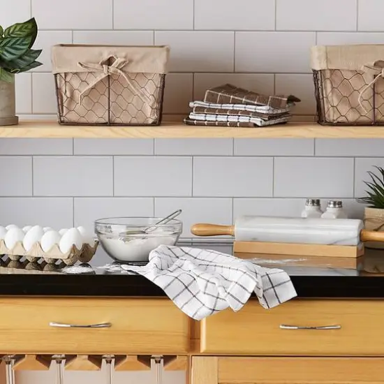 DII&reg; Combo Windowpane Dishcloth Set Brown/White {7}