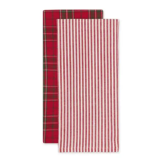 DII&reg; Vintage Tartan Dishtowel Set {4}