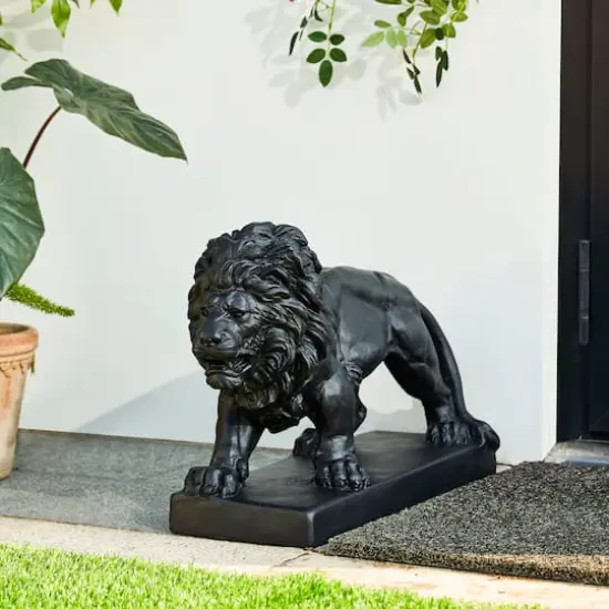 Glitzhome&reg; 24.5" Walking Lion Garden Statue {6}