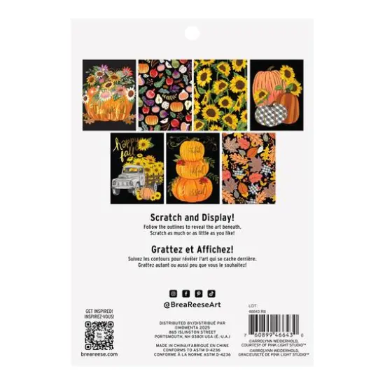 Brea Reese&trade; 6" x 8" Fall Harvest Scratch Art Paper Pad {6}