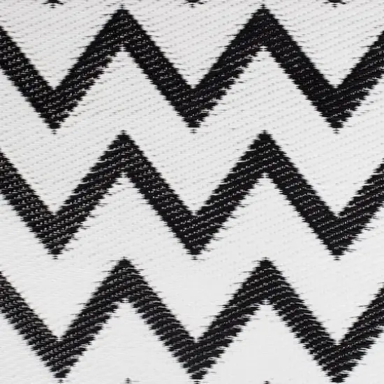 Black & White Chevron Rectangular Outdoor Area Rug, 4ft. x 6ft. {5}