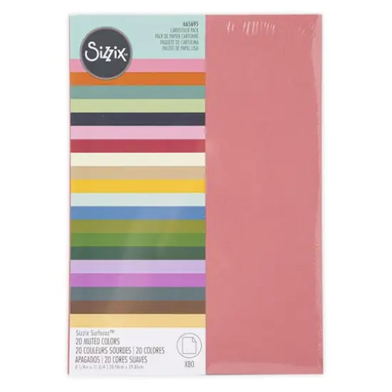 Sizzix Surfacez&trade; 8" x 11.5" Muted Colors Cardstock Paper, 80 Sheets {1}