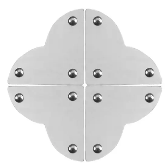 Dritz&reg; Home Small Nickel Smooth Quatrefoil Corners, 3 Pack {8}