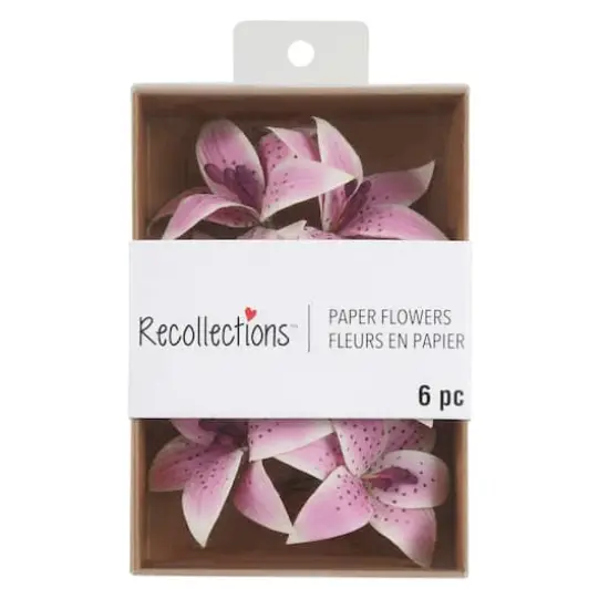 Pink Tiger Lily Paper Flowers by Recollections&trade;, 6ct. {4}