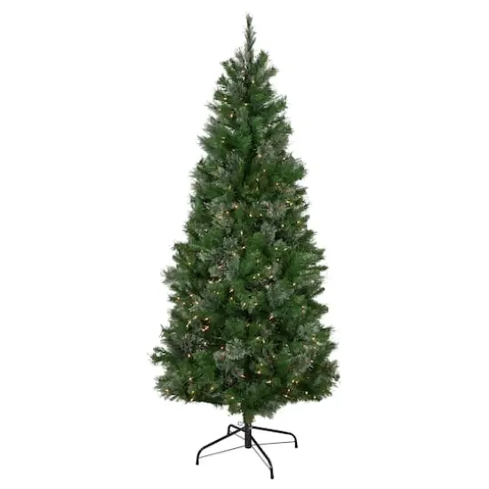 6.5ft. Pre-Lit Mixed Cashmere Pine Artificial Christmas Tree, Clear Lights {4}